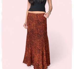 Caroline Charles London Vintage Y2K Brown Paisley Sequin Fairycore Maxi Skirt